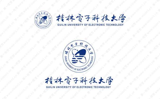 大學?；障盗?桂林電子科技大學標志矢量圖